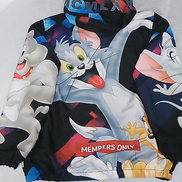 Members Only..Tom&Jerry..Hooded Zip up Jacket.Sz M..Black - Picture 7 of 9